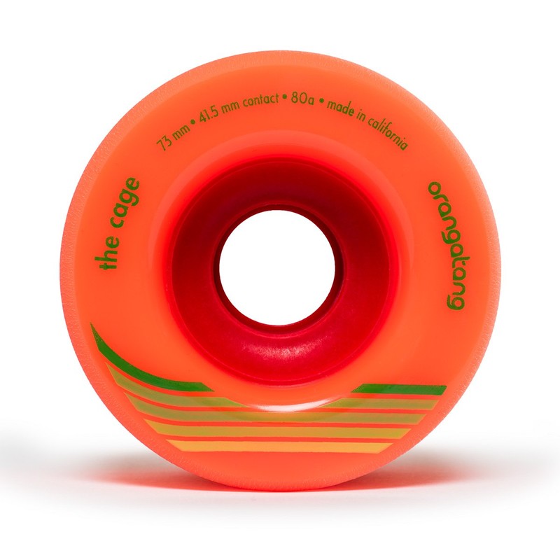Orangatang Cage 73 mm 80a Freeride Longboard Skateboard Wheels (Orange,