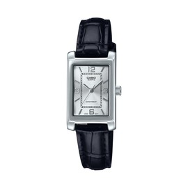 Casio LTP-1234LL-7A Women's Rectangular Standard Classic Leather Band Silver Dial Dress Watch