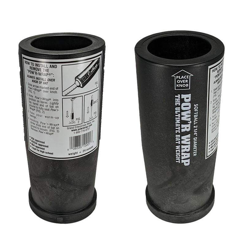 Pow’r Wrap Bat Weight for Softball, 24-Ounce Black Polycarbonate Softball