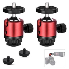 WOKICOR Pack of 2 Mini Ball Head Tripod Head with 1/4 Thread Hole 360° Rotatable Ball Head for Cameras, DSLR, LED Light, Ball Joint Holder Compatible with Nikon, HTC Vive VR, Monopod, Slider, Tripod