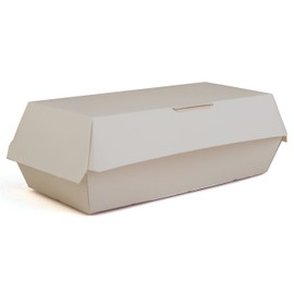 Southern Champion Tray 0715 Paperboard White Specialty Sandwich Clamshell Food Container, 7" Length x 3" Width x 2-5/8" Height (Case of 500)