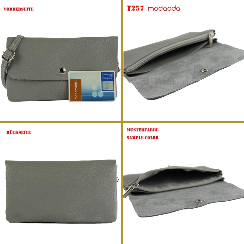 modamoda de - T257 - Genuine Leather Shoulder Bag Small