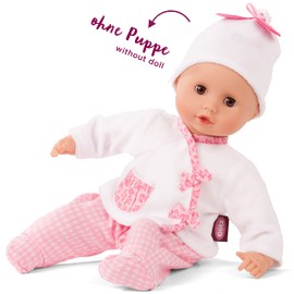 Götz 3402588 Babykombi Leo & Karo Gr. S - 3-teilige Puppenkleidung für Babypuppen mit Einer Größe von 30 - 33 cm - bestehend aus Mütze, Jacke, Hose