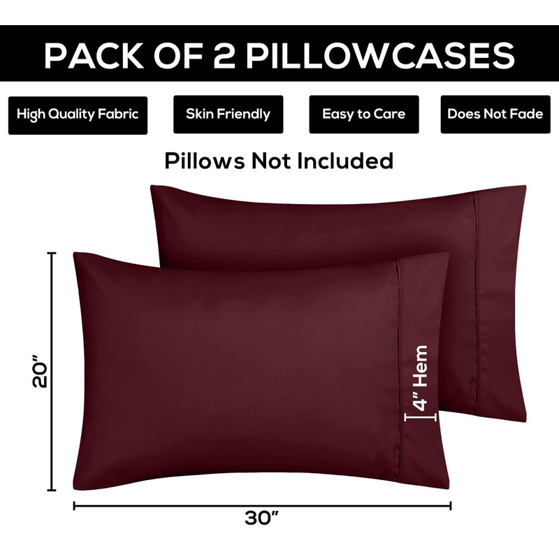 Utopia Bedding Standard Pillow Cases - 2 Pack - Envelope