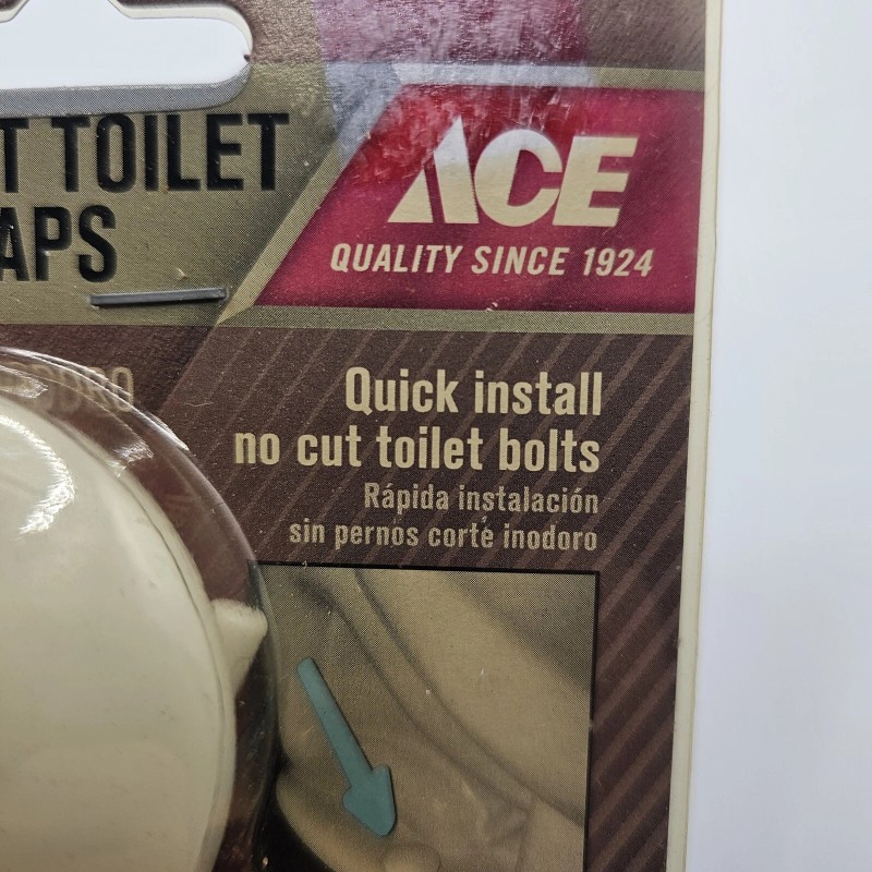 ACE Flush Mount Toilet Bolts And Caps Brass #4568747