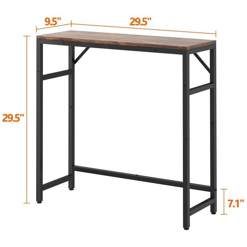 Livofloral Narrow Console Table, 29.5" Entryway Table with 2 Support