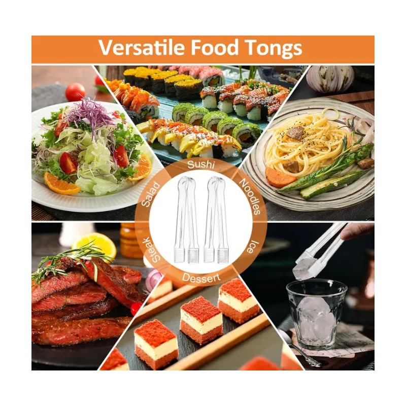 10 Pinzas Transparentes Pequeños Utensilios De Cocina