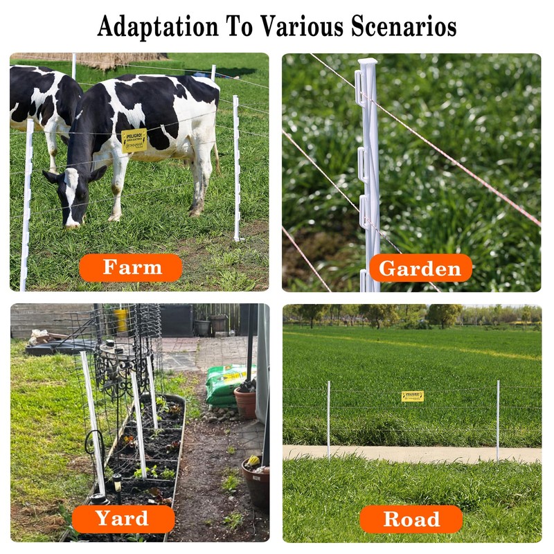 Zoiut 25 Pack Electric Fence Posts,48 Inch/4FT Step-in Plastic Posts