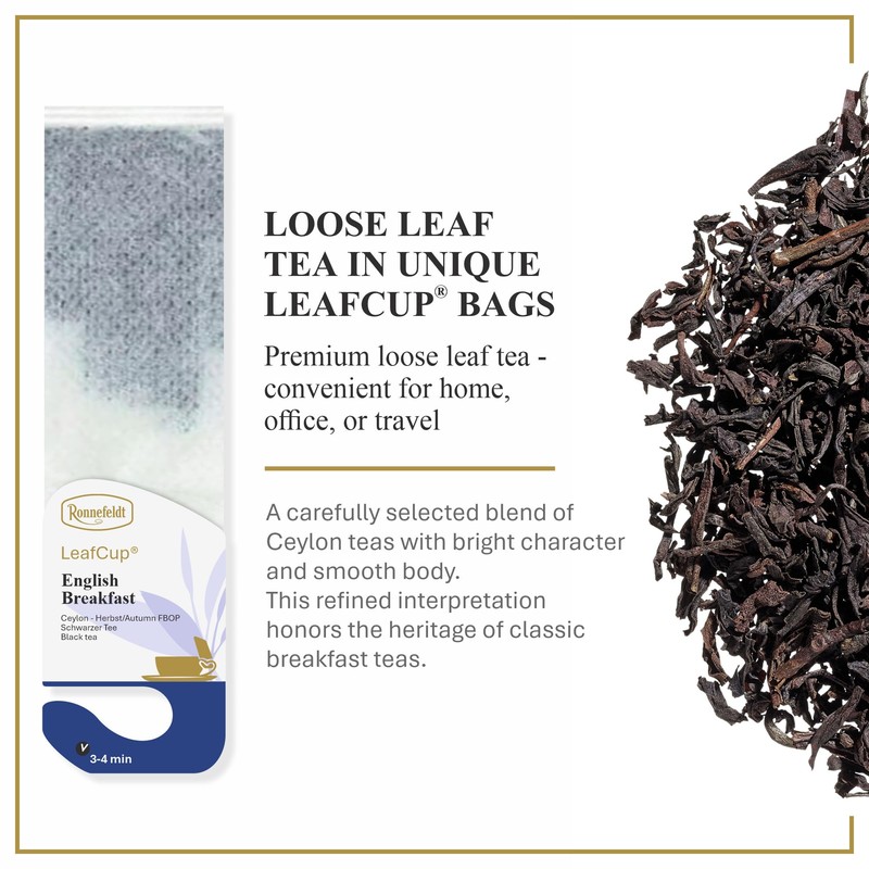 Ronnefeldt LeafCup English Breakfast – Loose Leaf Full-Bodied Black Tea