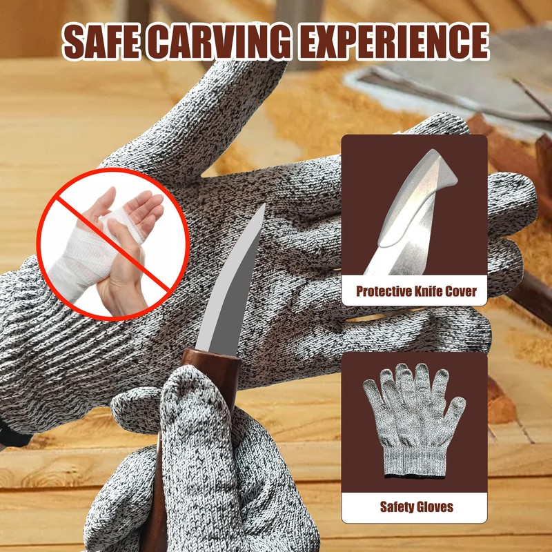 ZGROCK Wood Carving Kit Deluxe Whittling Knife Set 15PCS Wooden