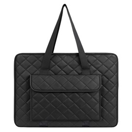 JJRING 18x24 Quilting Portfolio Bag, Lightweight Black Art Canvas Portfolio Case, Portable Storage Case for Posters, Artwork, Drawing and Sketching Boards