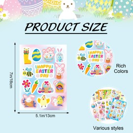 24 Sheets Easter Stickers, Easter Theme Stickers, Happy Easter Stickers, Sheet Bunny Egg Easter Stickers, Happy Easter Egg Hunt Sticker for Kids DIY Crafts Party Toys Gifts Decorations
