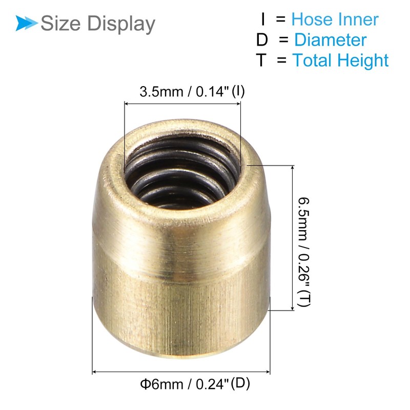 CoCud Brass Push Button Grease Oil Cup, | 6x6mm Male