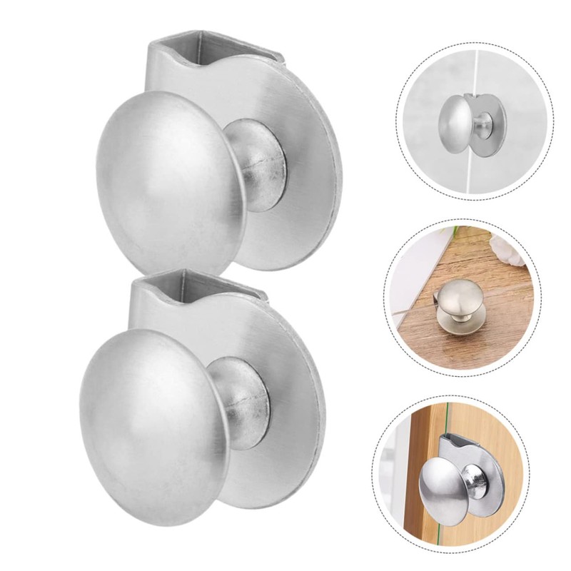 TEHAUX 2pcs Glass Door Pull Handles Glass Cabinet Clips for