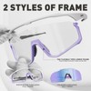 KAPVOE Cycling Glasses Polarised Self-Tone Cycling Glasses Interchangeable Lenses Photochromatic