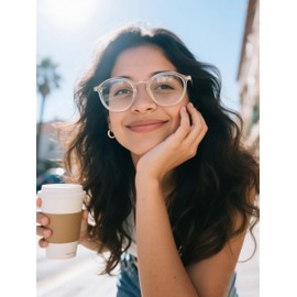 VISOONE Round Lightweight Blue Light Blocking Glasses Women Men Fashion Cute Thin Eyewear Niko