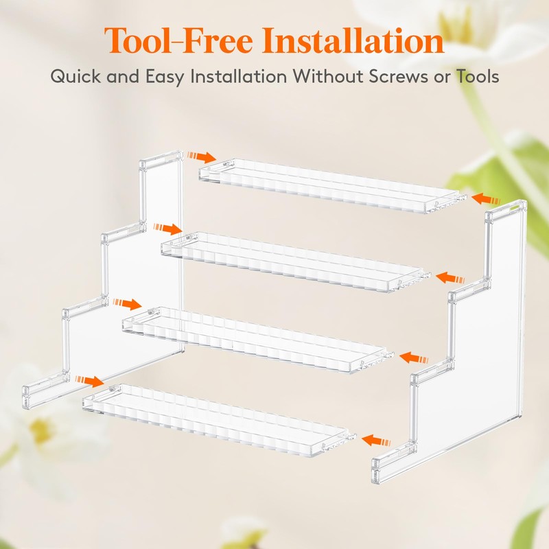 Lifewit 4 Tier Clear Display Riser Stand with Decorative Secure