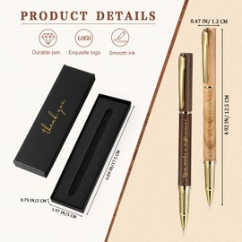 PerKoop 20 Sets Thank You Gifts Inspirational Ballpoint Pen with Boxes Motivational Quote Pen Bulk Appreciation Gift for Teacher Nurse Employee Volunteer Coworker Staff(Brown,Thank You)