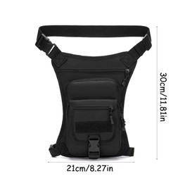 Vastsea Motorcycle Leg Bag, Thigh Bag, Military Leg Bag, Leg Bag with 4 Pockets, for Hiking, Camping, Climbing, Riding (Black Colour), black, NO