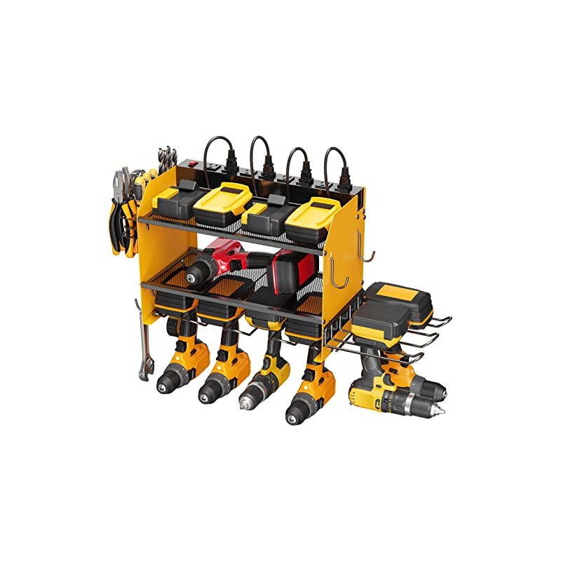 CCCEI Modular Power Tool Organizer Wall Mount Charging Station, Yellow