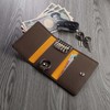 HANATORA PKC Genuine Leather Key Case, Trifold, 2 Buttons, 6