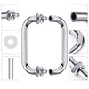 Ranbo C-Shaped 6" Tubular Back-to-Back Frameless Glass Shower Door Push