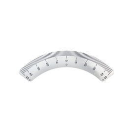 Aluminum Alloy Oval Measuring Tape Scale Ruler Tape 90mm Outer Radius Workbench Ruler Printing Sticky Ruler 0-90°, Silver 1PCS