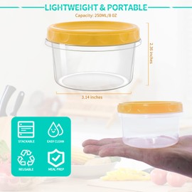 ENHYIVE 15 Pack Small Plastic Containers with Lids, 8 Oz