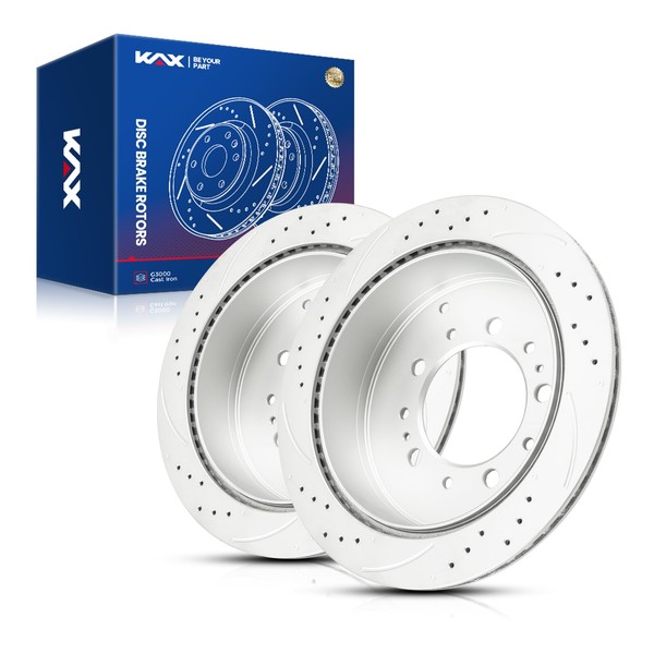 KAX Rear Brake Rotors Compatible with Toyota Tundra 2007-2021, Toyota