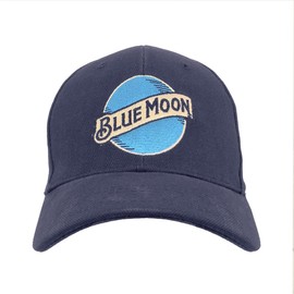 Tee Luv Blue Moon Beer Logo Baseball Hat (Navy Blue)