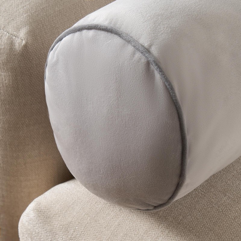 OHS Round Cushion Support Matte Velvet Bolster Cushion, Soft Comfy