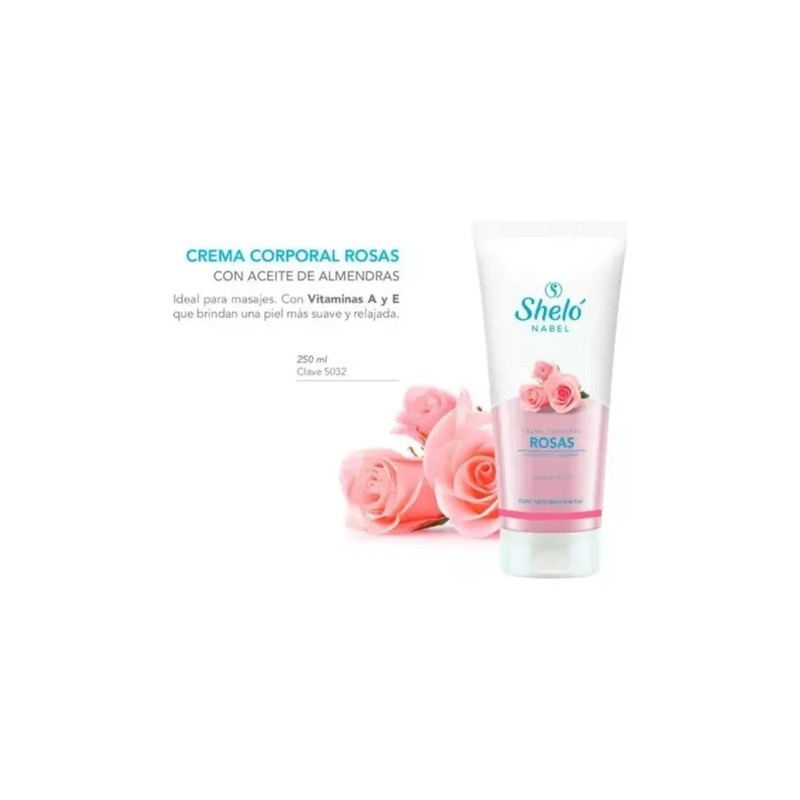 Crema Corporal Rosas Con Vitamina A Y Aceite De Almendras
