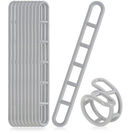 com-four® 10 x Plastic Guy Elements, Awning Ladder for Tensioning Awnings, Canopies, Awnings, Tarpaulins, Guy Ladder for Steep Wall Awnings, 6-Hole Tent Tensioners (Pack of 10, Grey)