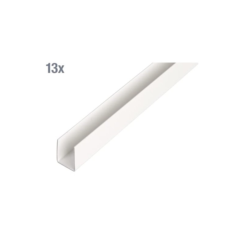 Alberts 498924 U-Profile, Plastic, White, 1000 x 10 x 10