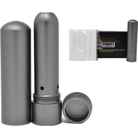 Natural Essential Oil Aluminum Alloy Premium Blank Nasal Inhaler - Refillable Aluminum Empty Metal Inhaler - Space Gray Color - Comes with 5 Cotton Wicks - for Aromatherapy