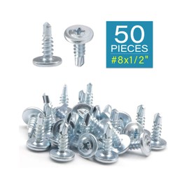IMScrews 50pcs #8 x 1/2" Truss Head Screws Self Drilling Sheet Metal Screws Zinc Plated Modified Truss Head Self Driller