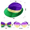 Sequin Bow Tie and Hat Set - Mardi Gras Accessory