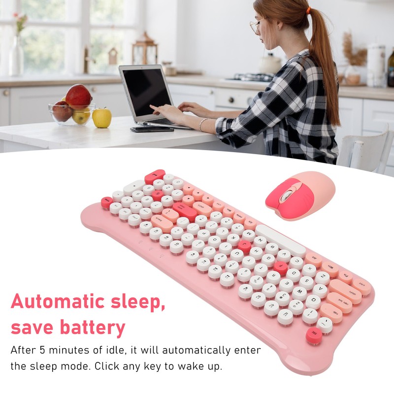 Wireless Keyboard and Mouse 2.4Ghz Connection Cute Keyboard Mouse Set