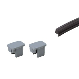 Flexible Shower Door Magnetic Seal 70" Long with Gray Plastic End Caps