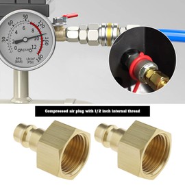 EMSea Compressed Air Plug Nipples NW 7.2 with 1/2 Inch Internal Thread for Compressed Air Connection Air Hose Fittings Air Compressor Quick Coupling Plug Pack of 2