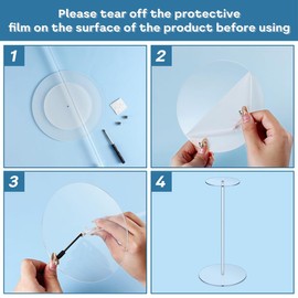 2 Set Clear Acrylic Hat Stand and Wig Display Rack, Premium Clear Round Riser Stands Clear Hat Stands for Display, Round Bottom Display Hat Rack Stand for Display Jewelry Watch Helmets(11.8 Inch)