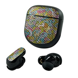 MightySkins Carbon Fiber Skin Compatible with Bose QuietComfort Earbuds II (2022) - Ultra Hippie | Protective, Durable Textured Carbon Fiber Finish | Easy to Apply and Change Styles | Made in The USA