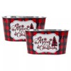Fyne-Finds Set of 2 Metal Tin Trough 25cm, 10inch Pot