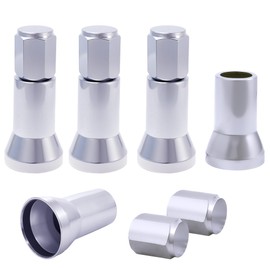 QILISEN Chrome Valve Stem Caps 5 Pack - TR413 Valve Stem Sleeve Covers Fits All TPMS Rubber Valve Stems