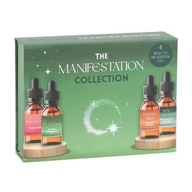 Manifestation Essential Oil Collection – 4 x 10ml Blends for Focus & Intentions: Mystic Rose, Psychic Peppermint, Optimistic Orange, Regenerating Rosemary – Aromatherapy & Mindfulness Boost