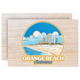 R and R Imports Orange Beach Alabama Design A Souvenir 4 x 6 Wood Postcard with Full Color Printed Design – 1/8” Thick Real Wood Collectible for Display or Mailing Single