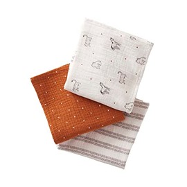 Vertbaudet Pack of 3 organic cotton changing cloths, globetrotters