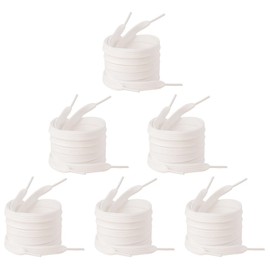 PMTFUMY 6 Pairs 10mm Wide Flat Shoelaces ，Premium Polyester Trainer Laces for Men & Women ， Perfect for Sneakers, Sports, Hiking& Casual Wear