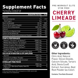 Kaged Kaged Pre Workout Powder Pre-Workout Elite Stim-Free for Men & Women, Power, Stamina, Focus, Pumps, L-Citrulline, Beta Alanine, Creatine, Caffeine-Free, Cherry Limeade, 20 Servings