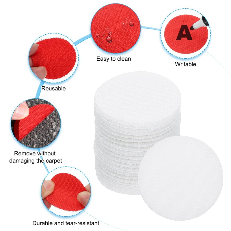 PATIKIL 2" Carpet Spot Markers, 50Pcs Circle Dot Markers Hook